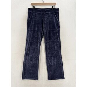 Vintage Gap Stretch Velour Sweatpants Womens M Blue Cargo Pocket Lounge Y2K NWT